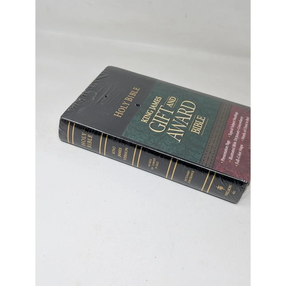 Nelson 162 Holy‎ Bible KJV Black Leatherflex Red Word King James Version New VTG